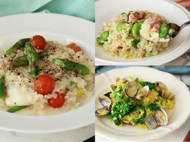 春野菜をおいしく調理！そら豆や菜の花で作る簡単リゾットレシピの画像